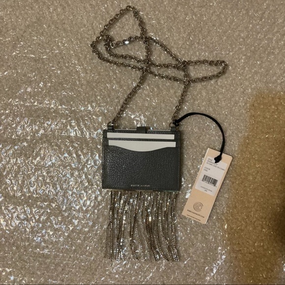 REBECCA MINKOFF Large Leather Card Case on Chain - Picture 3 of 6
